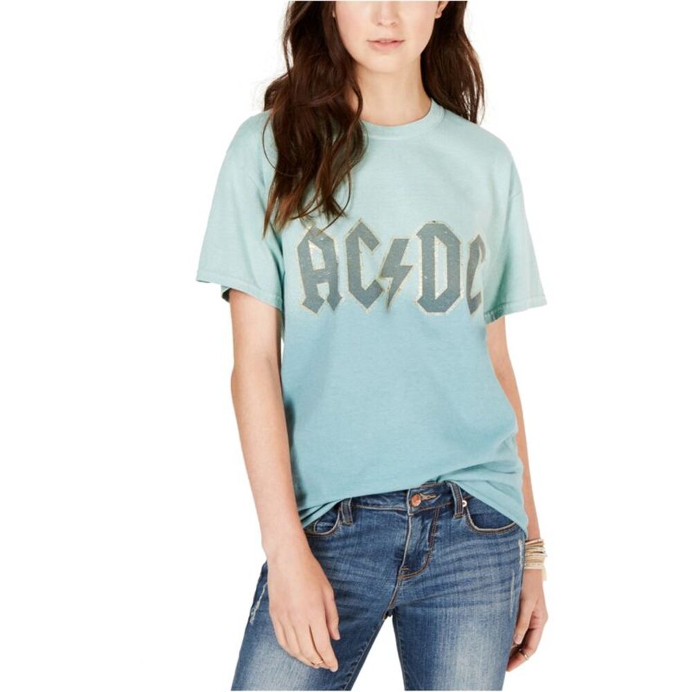 True Vintage Womens AC/DC Graphic T-Shirt, Blue, XS, DM